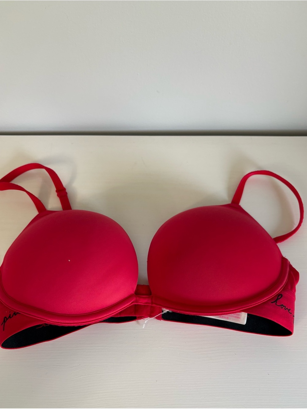 VS PINK Wear Everywhere Super Push-Up Bra Red 34C - Picture 2 of 5